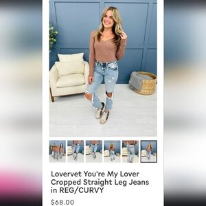 Lovervet You're My Lover Cropped Straight Leg Jeans